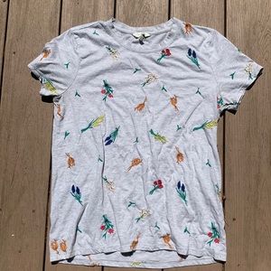 Lucky Brand floral embroidered T-shirt